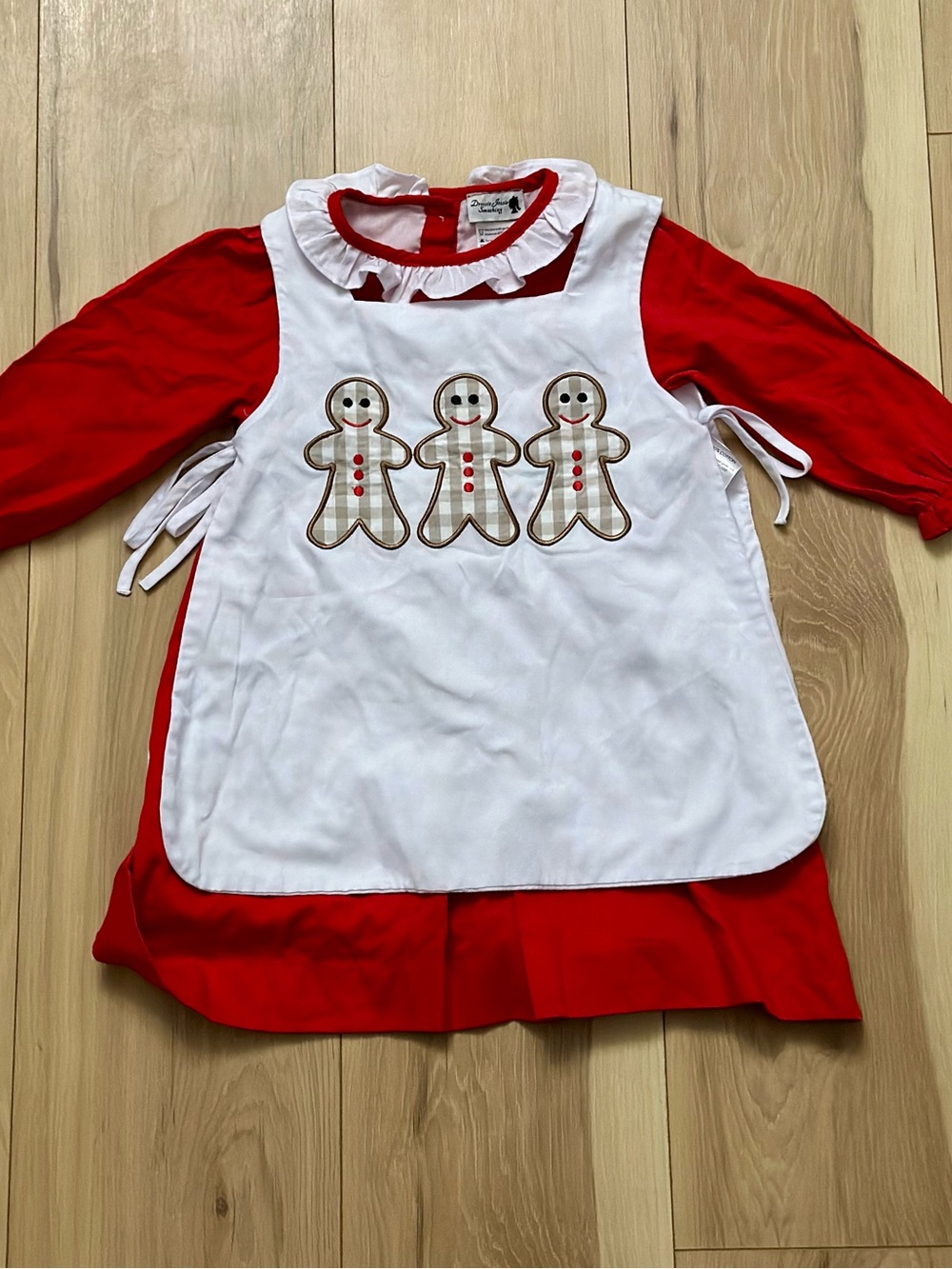 Dressie Jessie Smocking Reversible Christmas Valentine Dress Set 4